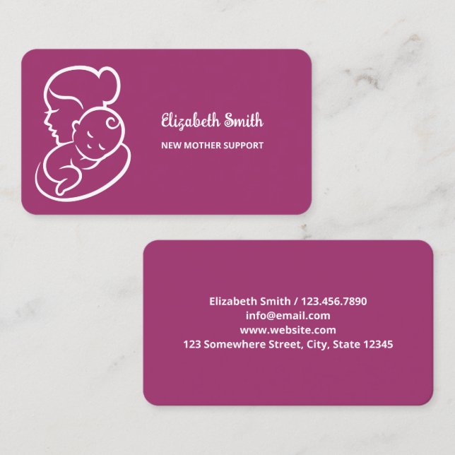 Stillzeit und Stillzeit Visitenkarte (Vorne/Hinten)