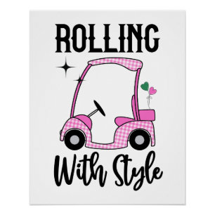 Stilrollen   Funny Golf Cart Poster