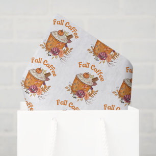 stilsamer Herbst Kaffee Orange Muster Seidenpapier