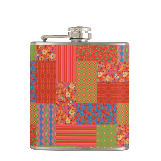 Stilscharlach Mohnflicken-Hip-Flask Flachmann (Vorderseite)