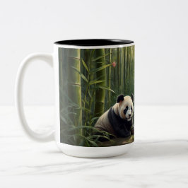 Stilschlampe - Charmantes Panda im Bambuswald Zweifarbige Tasse