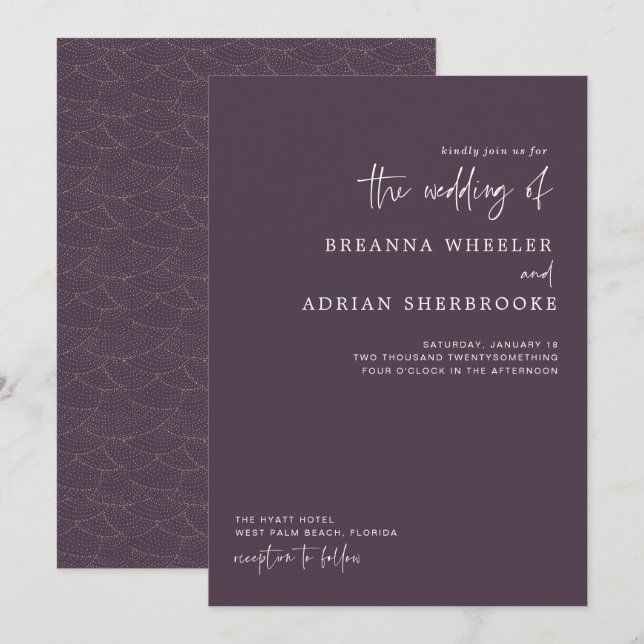 Stilschrift | Moderne Einladung zur Hochzeit (Vorne/Hinten)