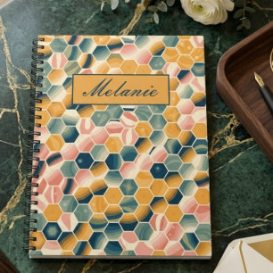 Stilsich Vintage Geometrische Sechsecke Personalis Notizblock