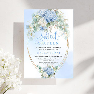 Stilsicher Blaue Hortensie Gold Akzent Sweet Sixte Einladung