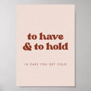 Stilsicher Rosa zum Heiraten und Halten Hochzeitsd Poster