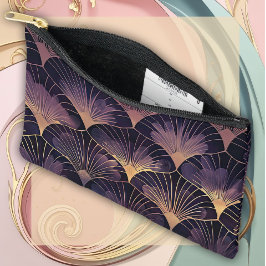 Stilsichere Art Deco Fächer in Lila Zubehörtasche