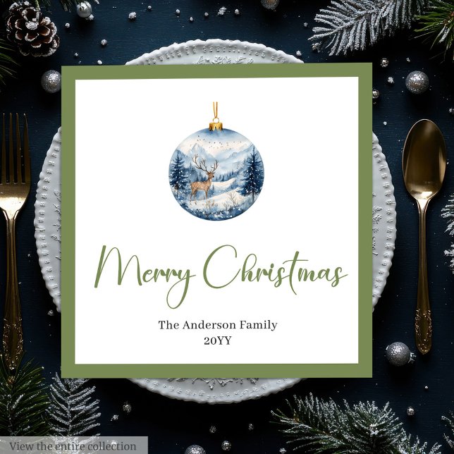 Stilsichere Bohemian-Rustic-Winterszene-Tischservi Serviette (Stylish Bohemian Rustic Winter Scene Table Napkins)