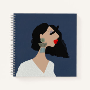 Stilsichere Frau Kunst Mode Liebhaberin Notizbuch