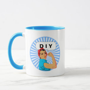 Stilsichere Vintage-Frau & editierbarer DIY-Text Tasse