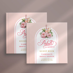 Stilsicherer roséfarbener und goldener Blüten Pros Gästebuch