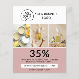 Stilsicherer Staubrosa Marketing-Rabattcode Flyer