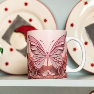 Stilsippe: 3D-Schmetterlingskaffee-Tasse Zweifarbige Tasse