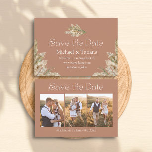 Stilskript 3 Fotos Collage braunes boho Save The Date
