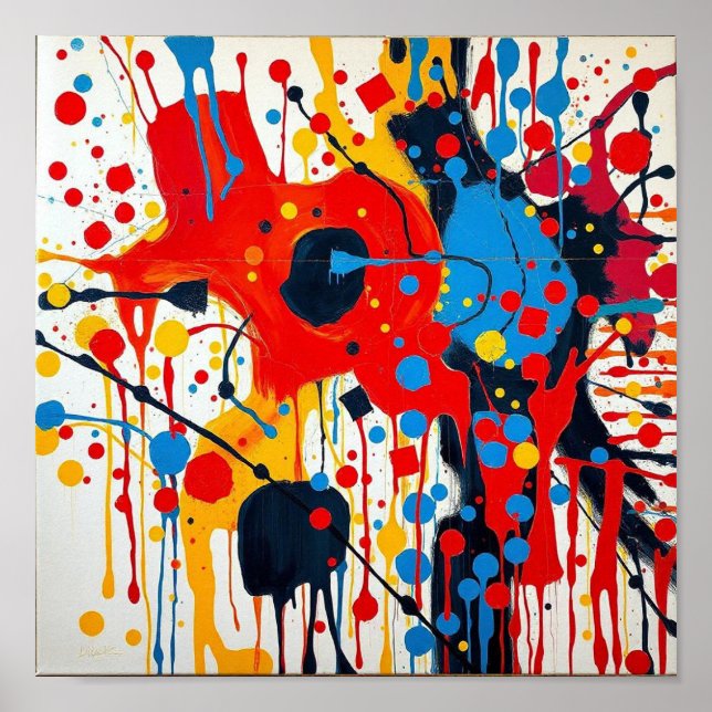 Stilsvolle ästhetische abstrakte Kunst Wasserfarbe Poster (Vorne)