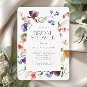 Stilsvolle fantastische Blumen Hochzeitsdusche Einladung