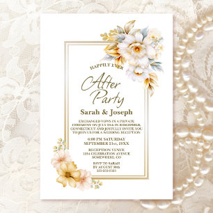 Stilsvolle florale Hochzeits- Afterparty Einladung