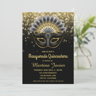 Stilsvolle Masquerade-Quinceañera 15. Geburtstag Einladung
