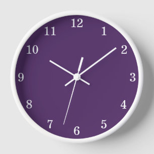 Stilsvolle minimalistische dunkelviolette Wanduhr