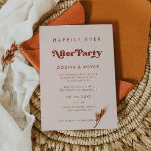 Stilsvolle Retro-Pfirsich-Pink Happily Ever After- Einladung