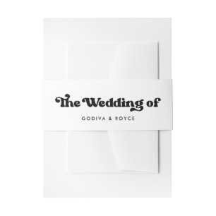 Stilsvolle retro-schwarze und weiße Hochzeit Einladungsbanderole