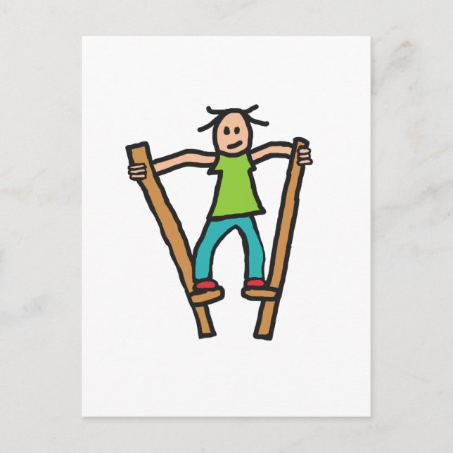 Stilt Walking Postkarte (Vorderseite)