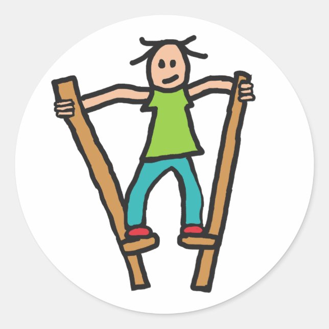 Stilt Walking Runder Aufkleber (Vorderseite)