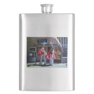 Stiltänzer aus Edelstahl Flachmann