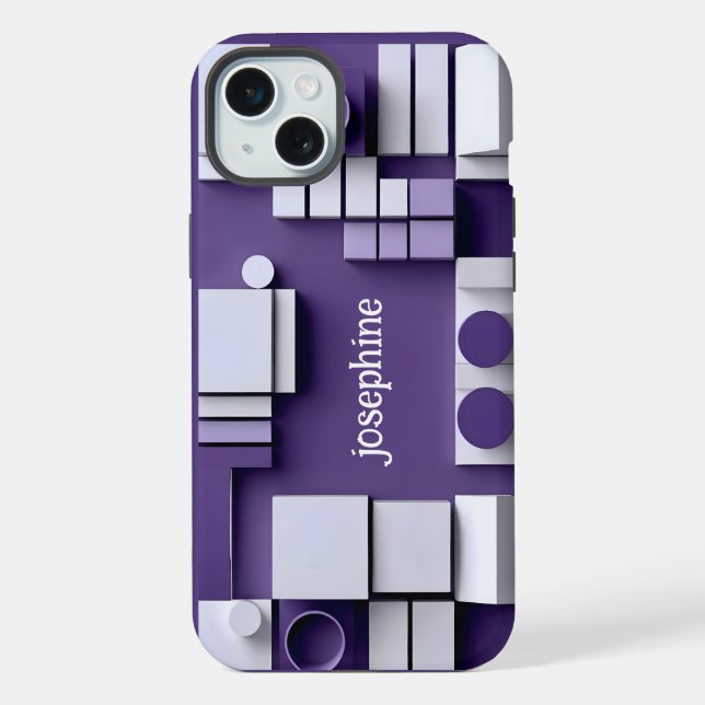 Stilvoll abstrakter geometrischer Lavendel iPhone Hülle (Rückseite)