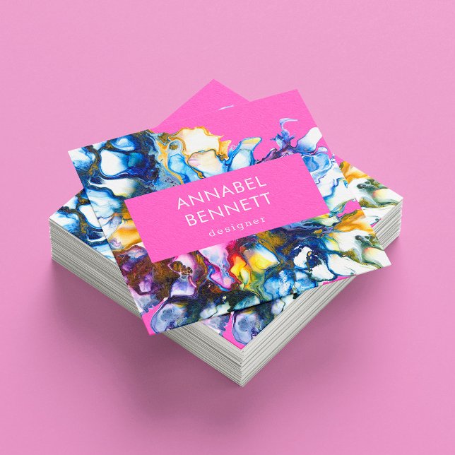 Stilvoll abstraktes rosa quadratische visitenkarte (Von Creator hochgeladen)