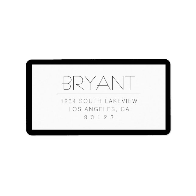 Stilvoll änderbarer Text mit/ohne Grenzen Adressaufkleber (Vorne)