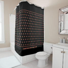 Stilvoll anpassbarer SALMON Polka Dot Black Duschvorhang