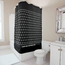 Stilvoll anpassbarer WHITE Polka Dot Black Duschvorhang