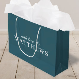 Stilvoll Aquamarin | Modern Minimal Trendy Blue Na Große Geschenktüte