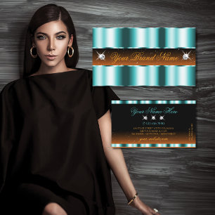 Stilvoll Aquamarine Orange Black Sparkle Jewels Lu Visitenkarte