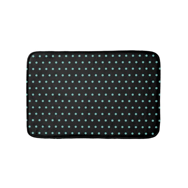 Stilvoll AQUAMARINER Polka Dot Black Badematte (Vorderseite)