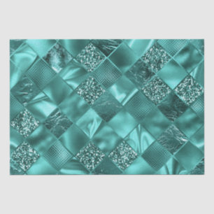 Stilvoll Aquamariner Shimmer Glitzer und Foil Diam Seidenpapier