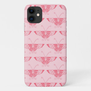 Stilvoll Art-Deco-Schmetterling - Korallenrosa iPhone 11 Hülle