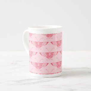 Stilvoll Art-Deco-Schmetterling - Korallenrosa Prozellantasse