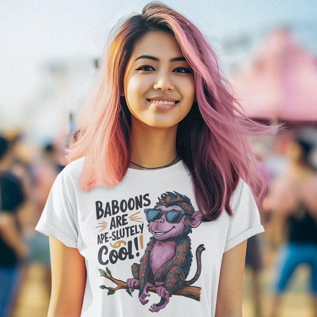 Stilvoll Baboon: Baboons sind ape-solut cool T-Shirt (Von Creator hochgeladen)