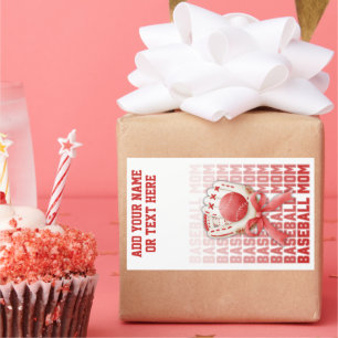 Stilvoll BASEBALL MAMA Individuelle Name Mütter Da Rechteckiger Aufkleber