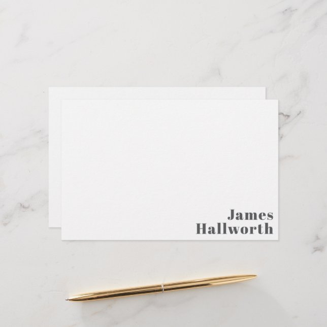 Stilvoll bearbeitbarer Retro Moderner Text | Grau Briefpapier (Vorderseite/Rückseite Beispiel)