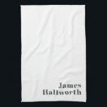 Stilvoll bearbeitbarer Retro Moderner Text | Grau Geschirrtuch<br><div class="desc">Stilvoll anpassbarer grauer Text, bearbeiten, wie Sie möchten!</div>