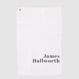 Stilvoll bearbeitbarer Retro Moderner Text | Grau Golfhandtuch