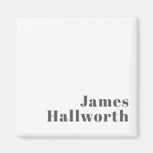 Stilvoll bearbeitbarer Retro Moderner Text   Grau Magnet