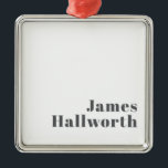 Stilvoll bearbeitbarer Retro Moderner Text | Grau Ornament Aus Metall<br><div class="desc">Stilvoll anpassbarer grauer Text, bearbeiten, wie Sie möchten!</div>