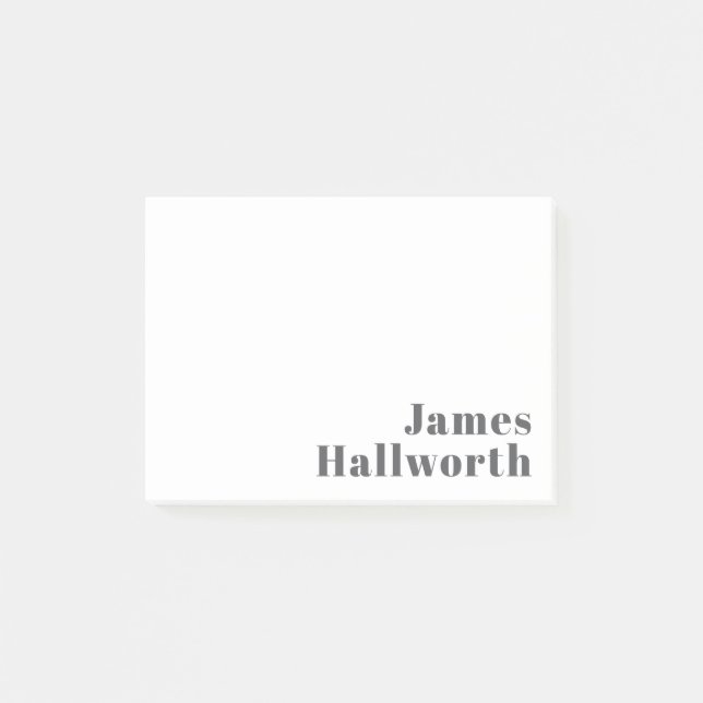 Stilvoll bearbeitbarer Retro Moderner Text | Grau Post-it Klebezettel (Vorderseite)