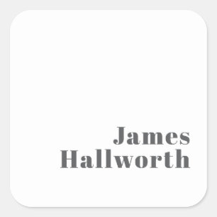 Stilvoll bearbeitbarer Retro Moderner Text   Grau Quadratischer Aufkleber