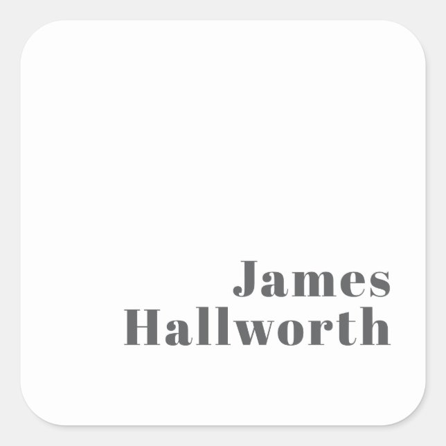 Stilvoll bearbeitbarer Retro Moderner Text | Grau Quadratischer Aufkleber (Vorderseite)