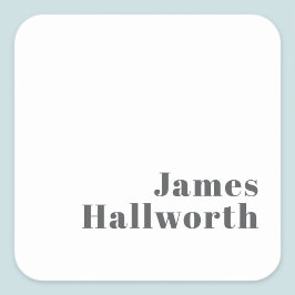 Stilvoll bearbeitbarer Retro Moderner Text | Grau Quadratischer Aufkleber