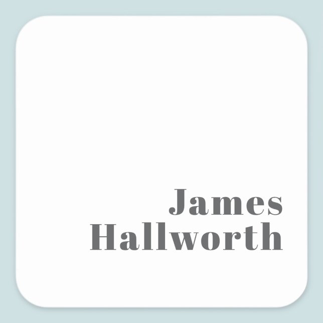 Stilvoll bearbeitbarer Retro Moderner Text | Grau Quadratischer Aufkleber (Von Creator hochgeladen)